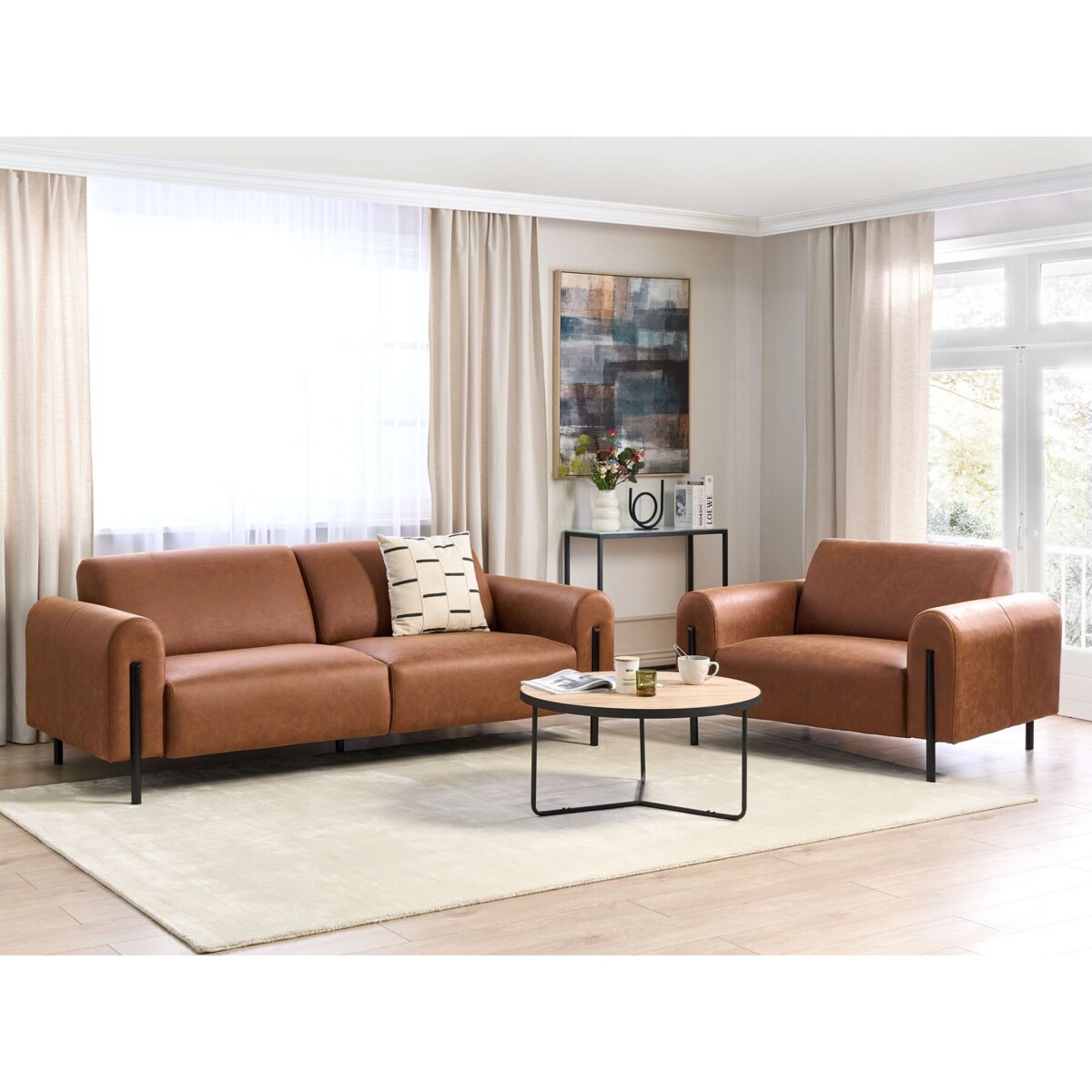 Komplet wypoczynkowy dla 4 osób ASKIM Złoty brąz