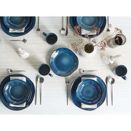 Zastawa stołowa 16-częściowa HAWTHORN Kamionka Niebieski