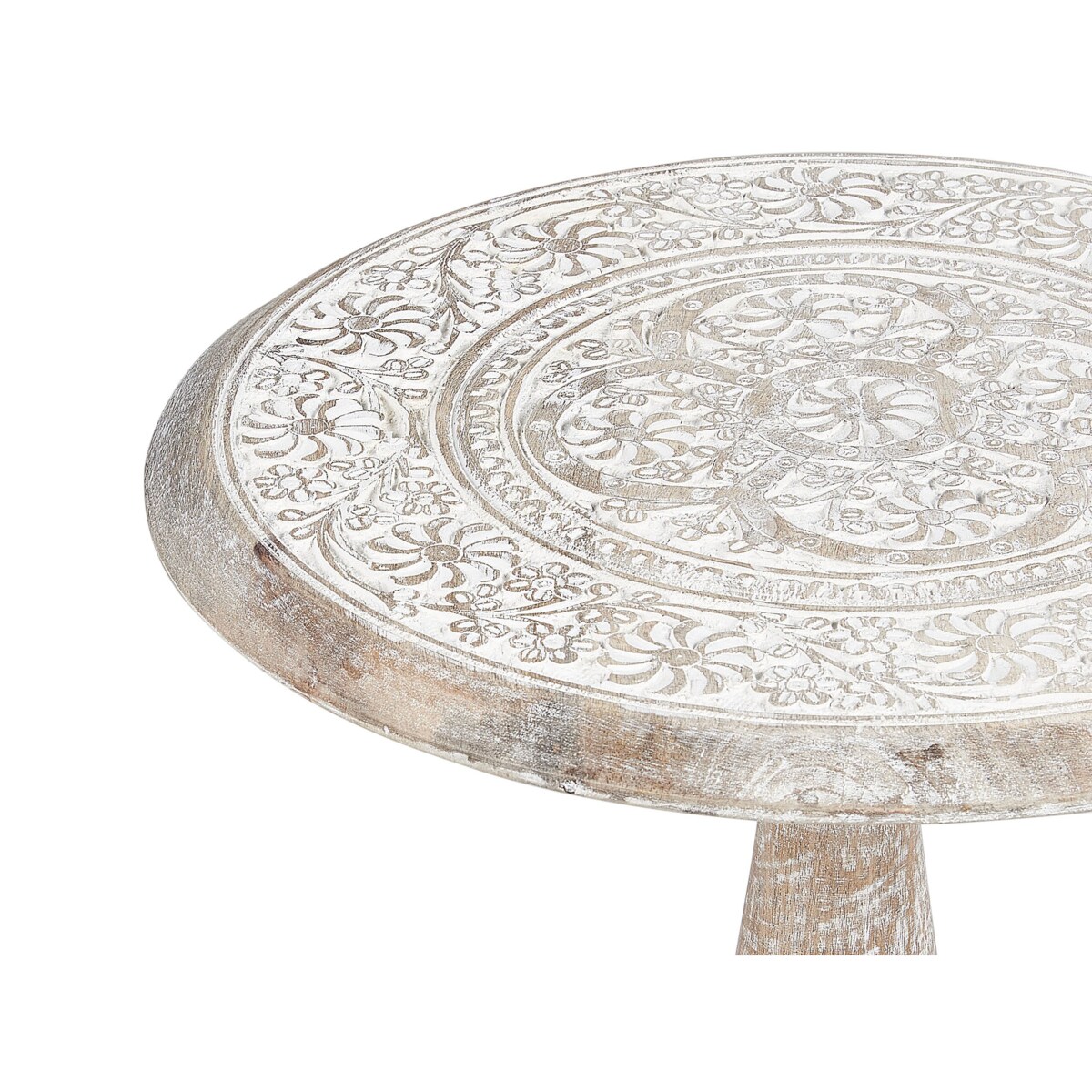 Stolik pomocniczy drewno mango złamana biel JAMBIA