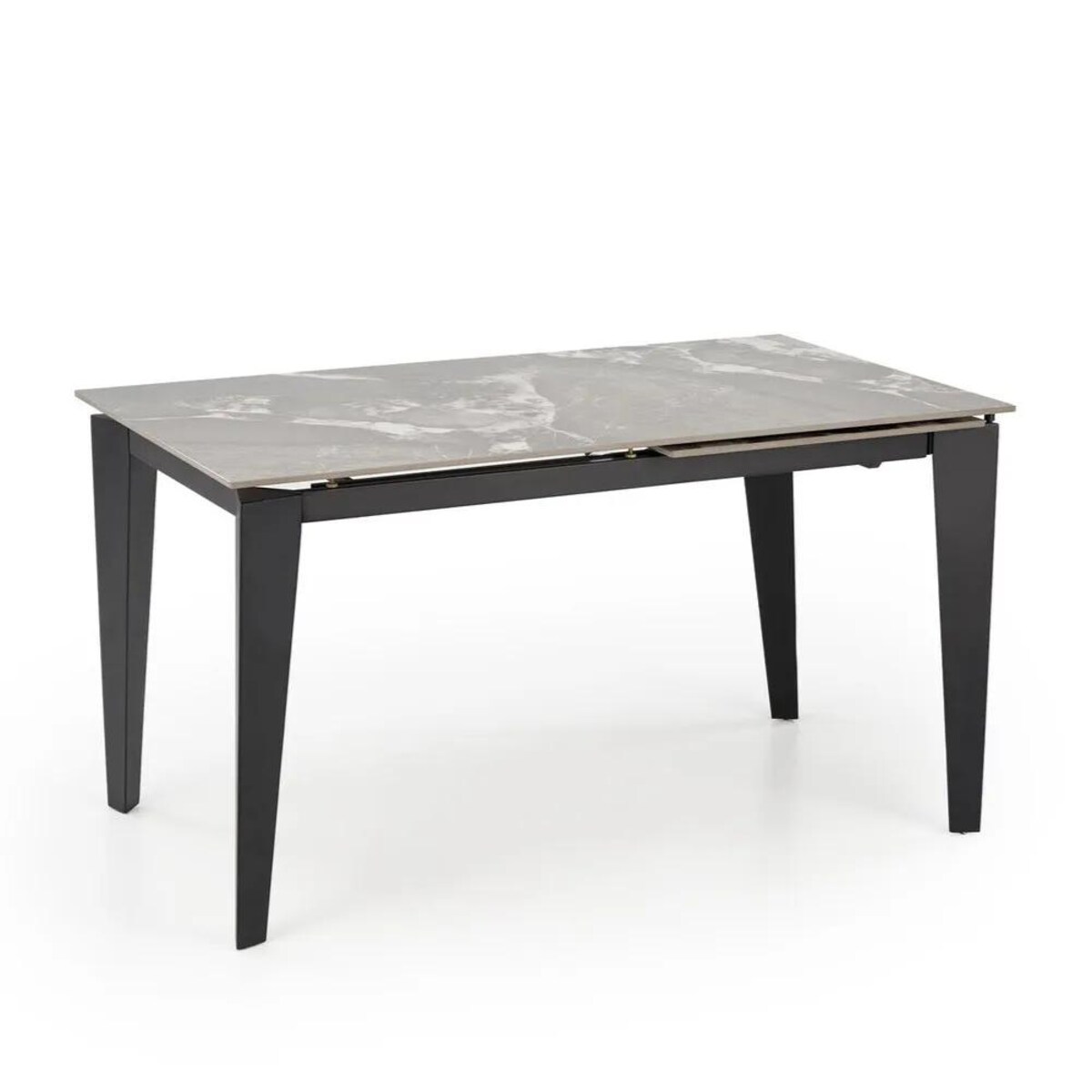 Stół rozkładany FELIX 141(201)x81 szary marmur/czarny