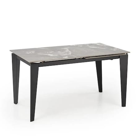 Stół rozkładany FELIX 141(201)x81 szary marmur/czarny