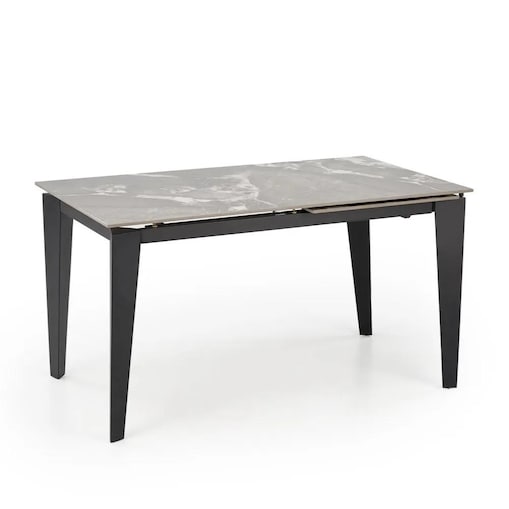 Stół rozkładany FELIX 141(201)x81 szary marmur/czarny