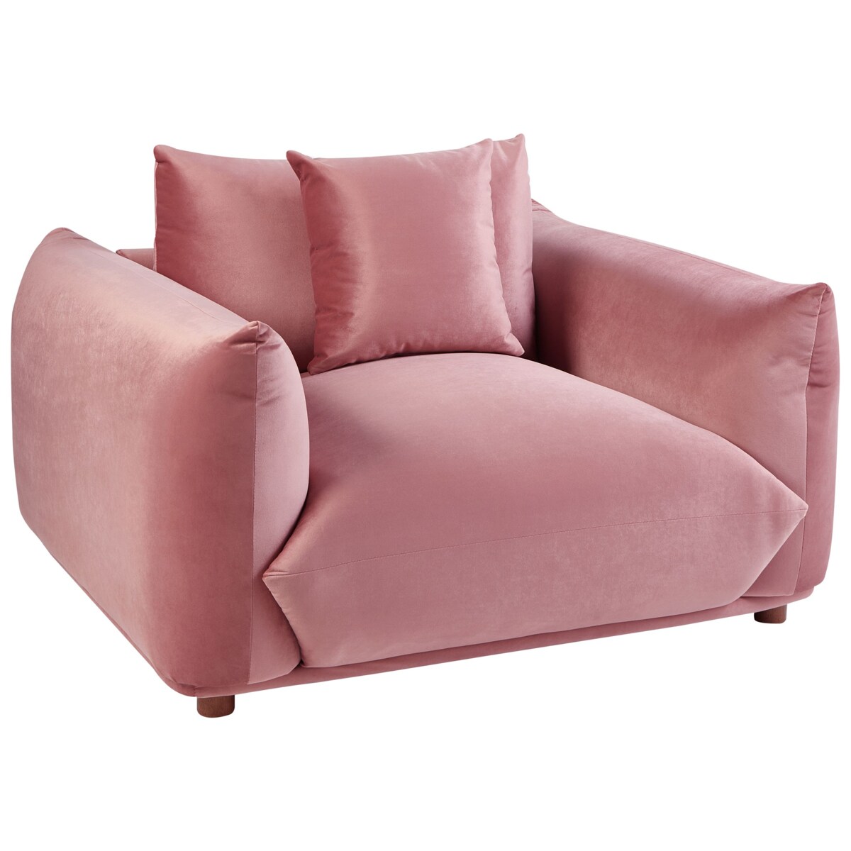 Zestaw wypoczynkowy 5-osobowy welurowy różowy LUVOS