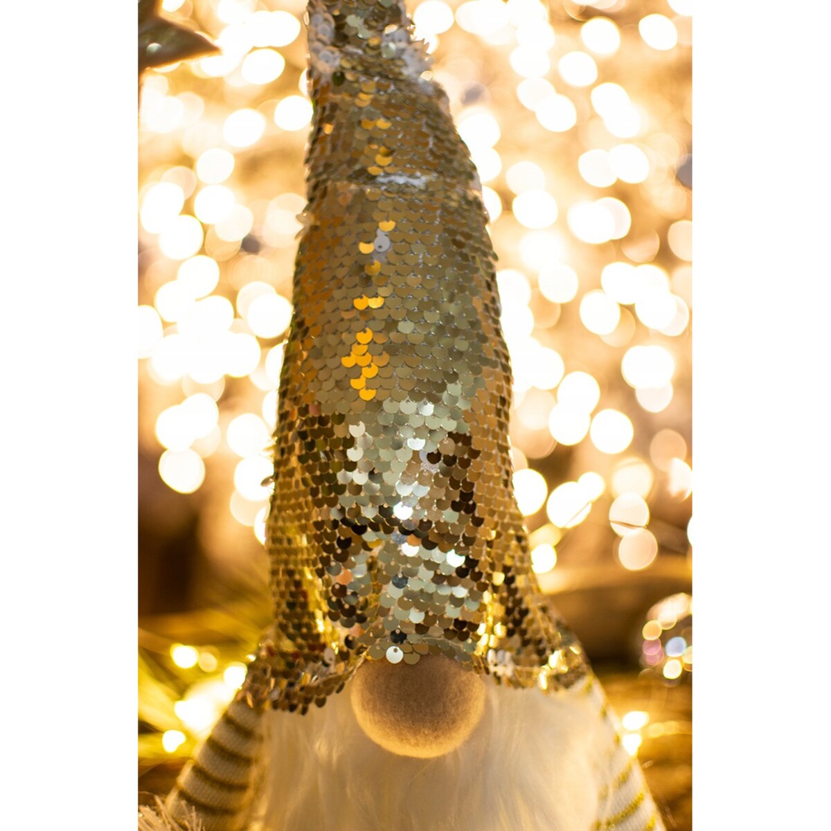 SKRZAT świąteczny KRASNAL gnom Mikołaj DUŻY biały