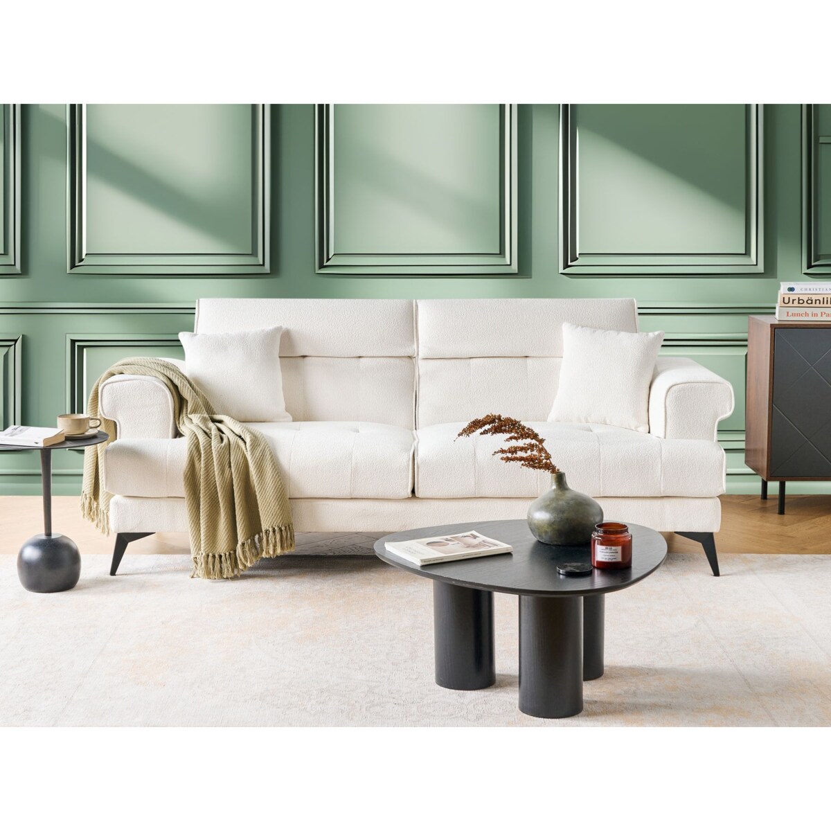 Sofa 3-osobowa biała SKIVE