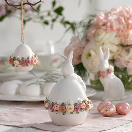 VILLA ITALIA Jajko wielkanocne z zajączkiem 16 cm PRIMAVERA
