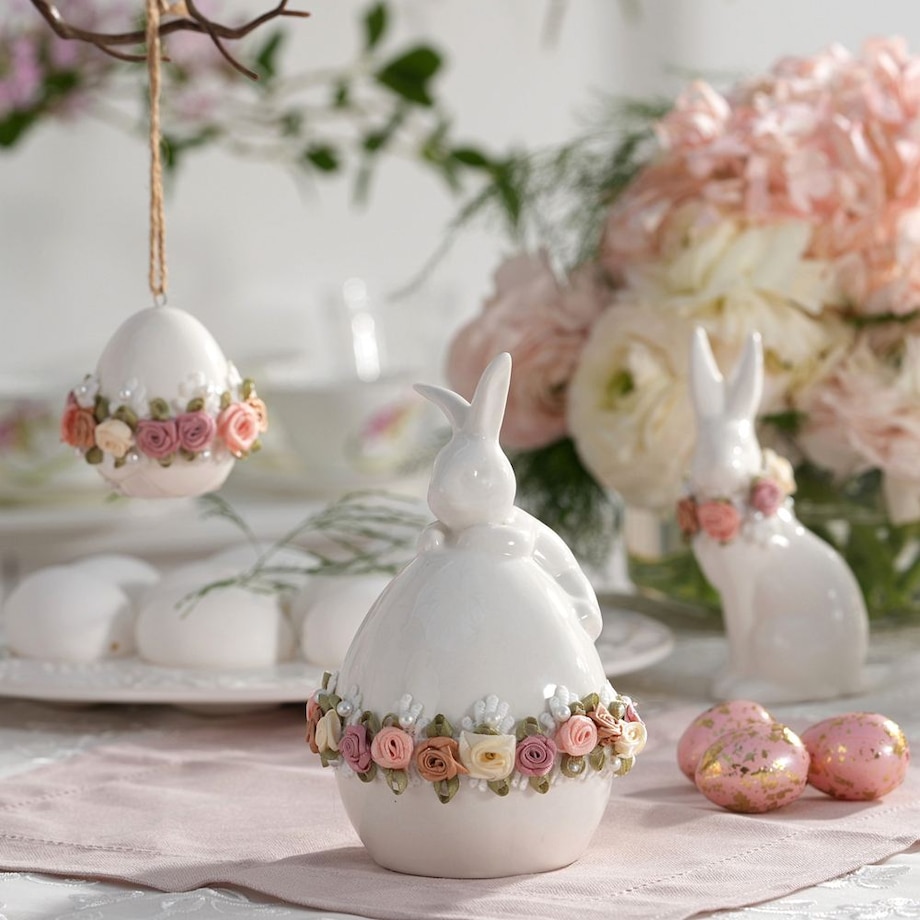 VILLA ITALIA Jajko wielkanocne z zajączkiem 16 cm PRIMAVERA