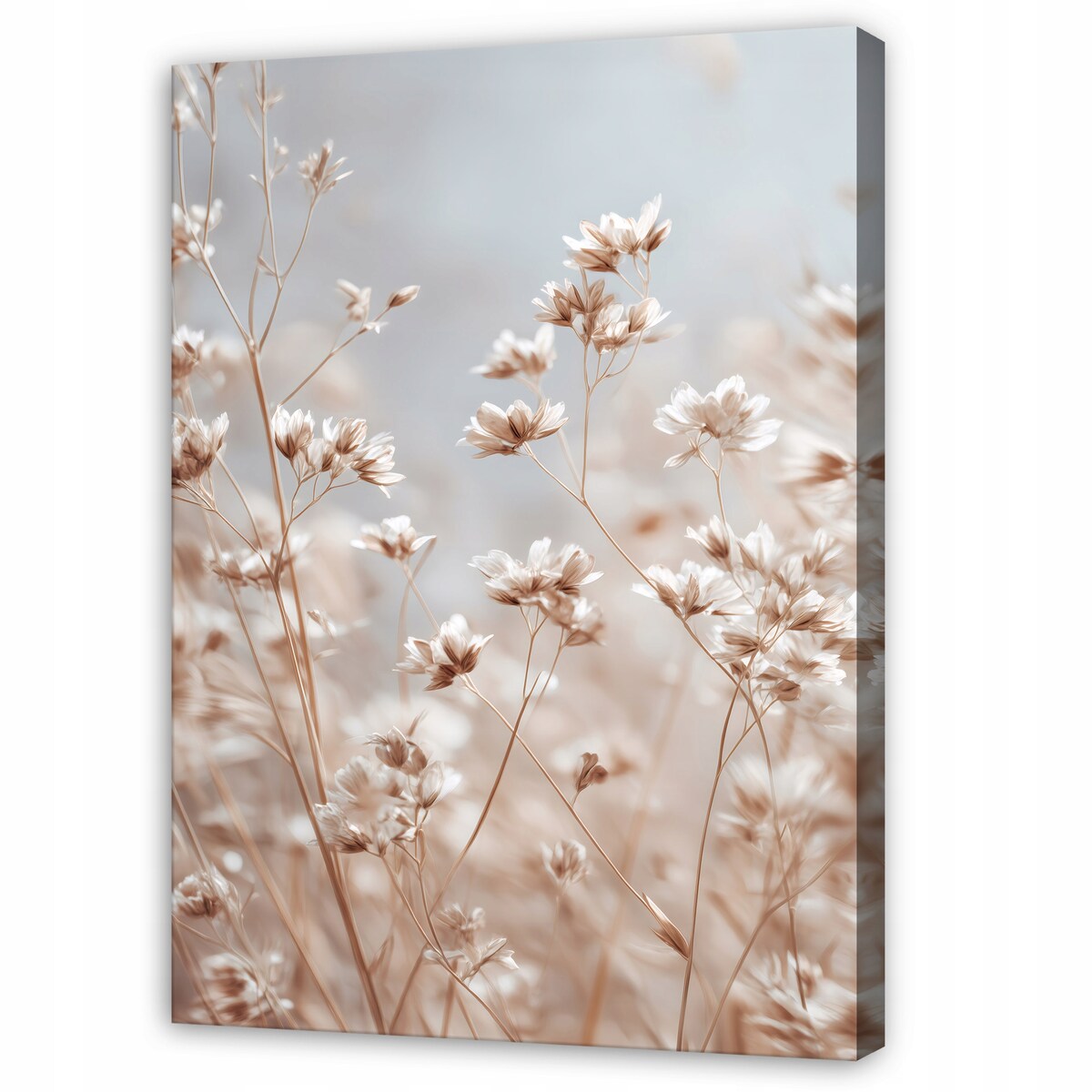 Obraz Do Sypialni Salonu Na Płótnie Kwiaty Natura Beżowy 80x120