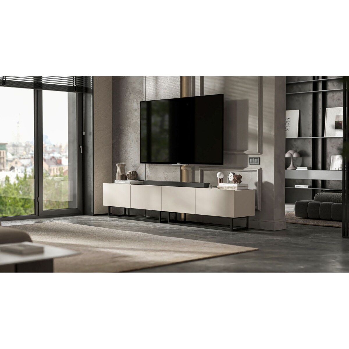 Szafka RTV Loft Industrialna Komoda RTV Kaszmir MAT 120 cm