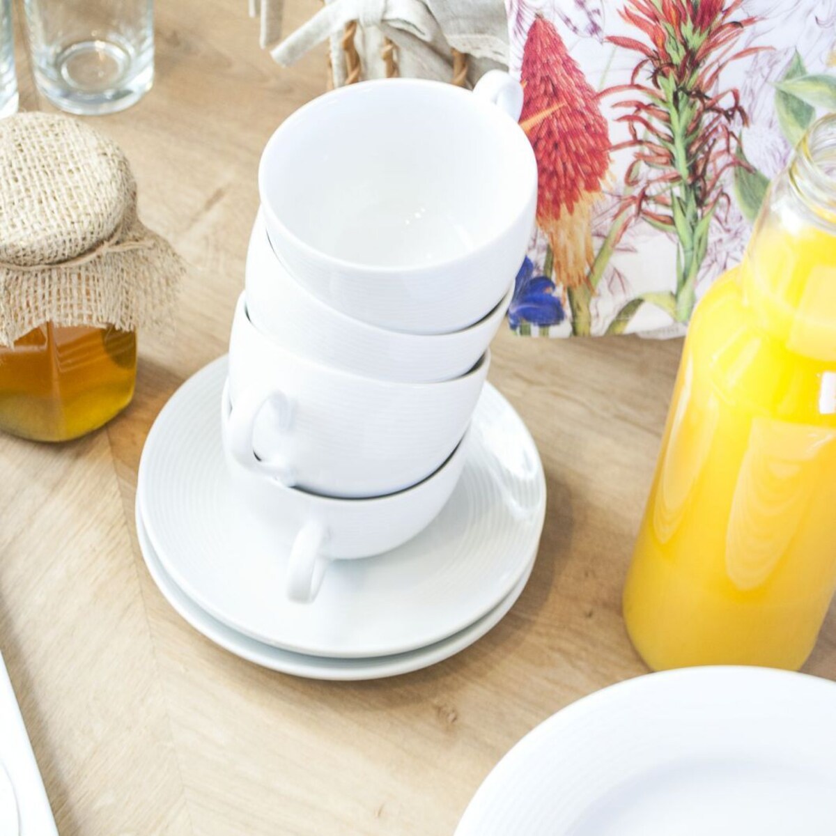 Zestaw obiadowo-kawowy dla 6 osób 30 el. Yvette Biała Linea E755