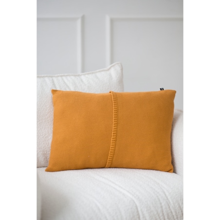 Poszewka klasyczna z przeszyciem musztardowa, 40 x 60 cm, La Manta
