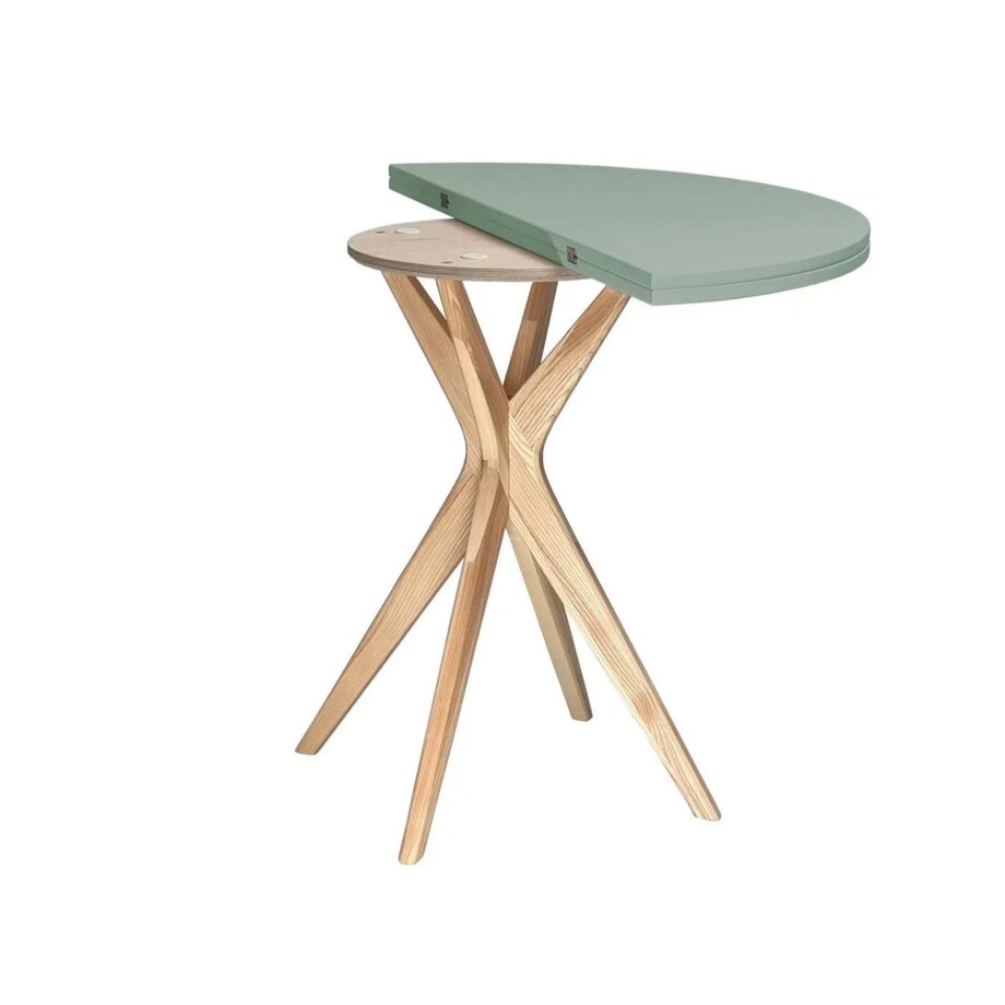 Stół półokrągły CUTTI 100x100 rozkładany szałwiowy/jesion