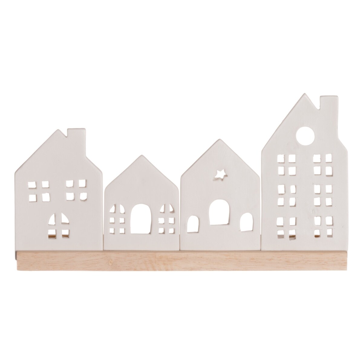 Porcelanowa podstawka pod świeczki miasteczko, 30 x 8 x 16 cm