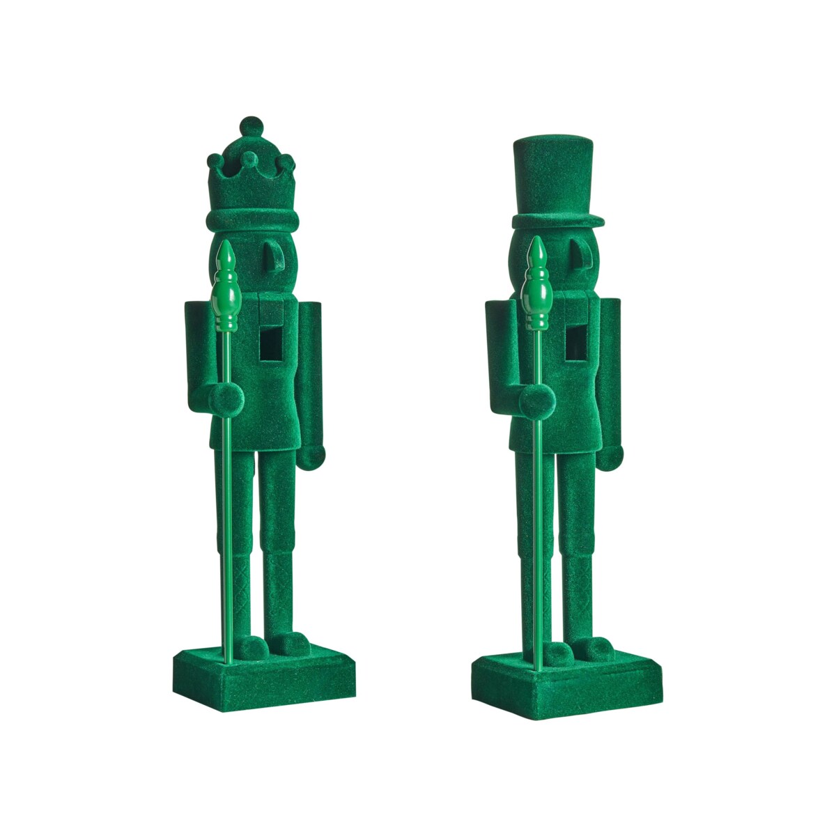 Zestaw 2 figurek dekoracyjnych FLATEY Dziadek do orzechów 40 cm Zielony