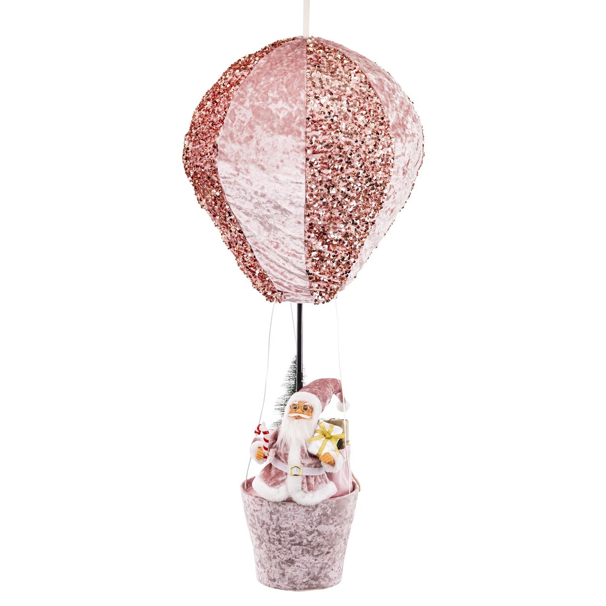 Figurka - Mikołaj w balonie 93x37x37 cm BALOON różowy