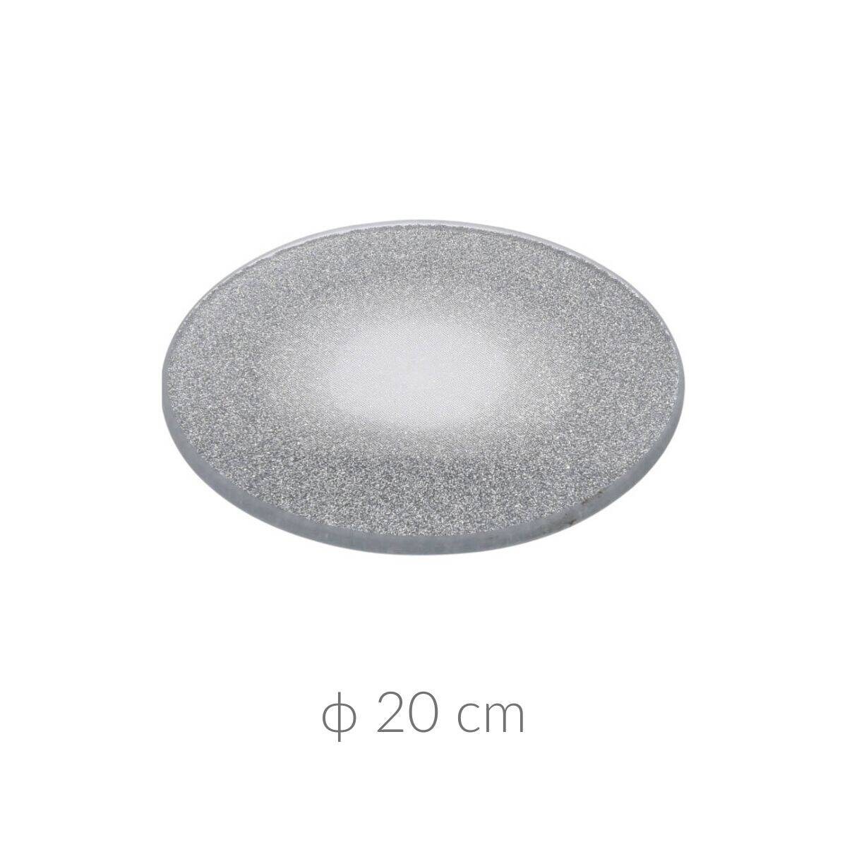 Talerz dekoracyjny, srebrny brokatowy