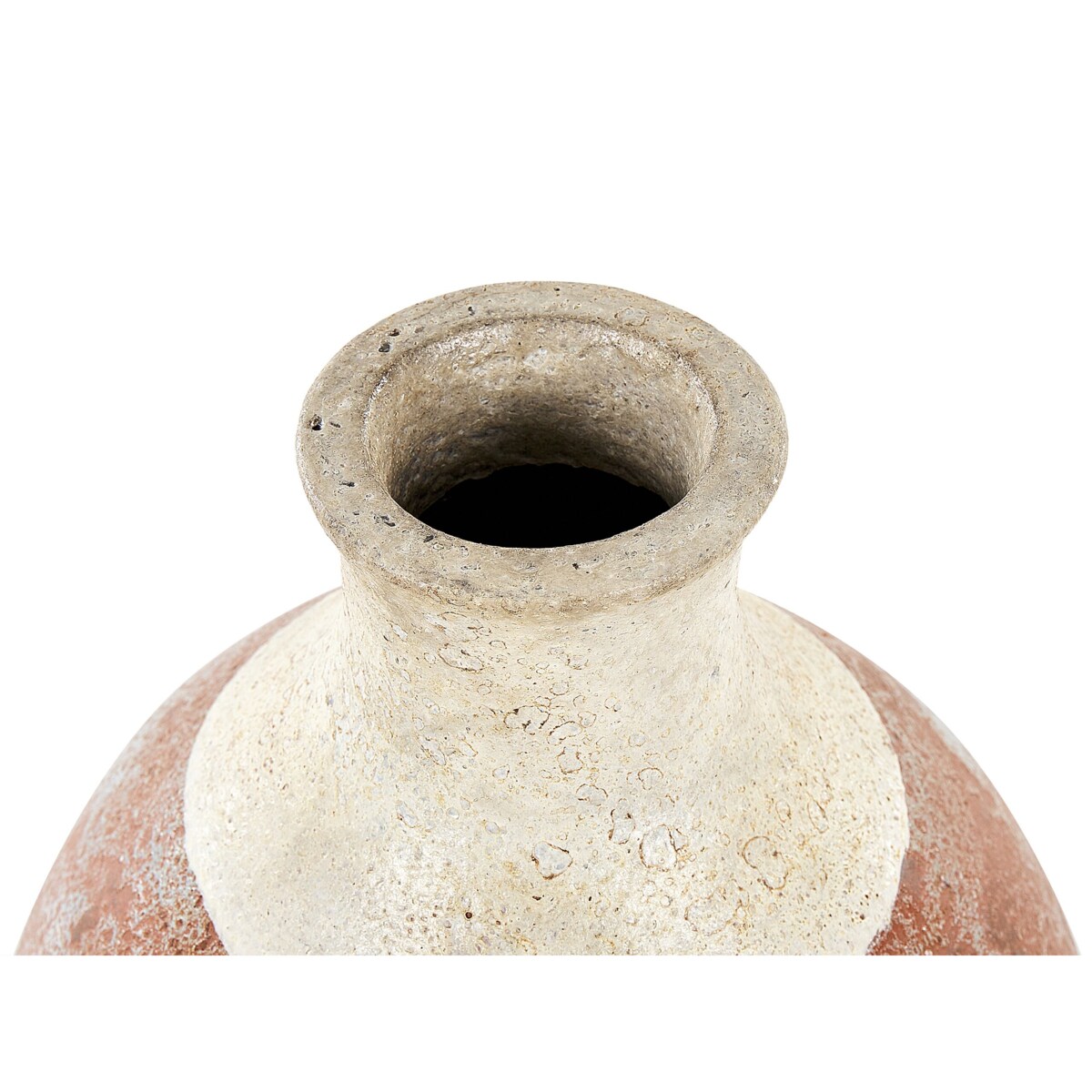 Wazon dekoracyjny z terakoty 37 cm biało-brązowy BURSA