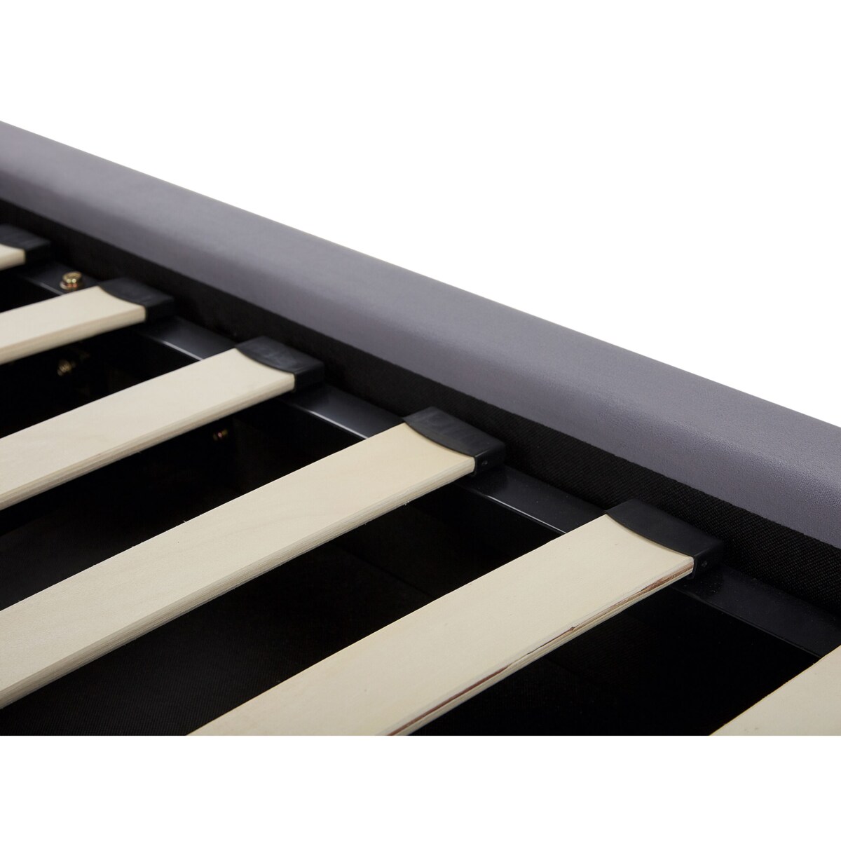 Łóżko z pojemnikiem welurowe 180 x 200 cm szare BATILLY