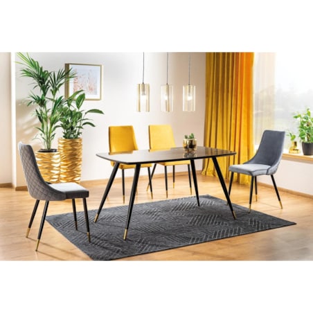 Stół CYRYL I 140x80 czarny/złoty