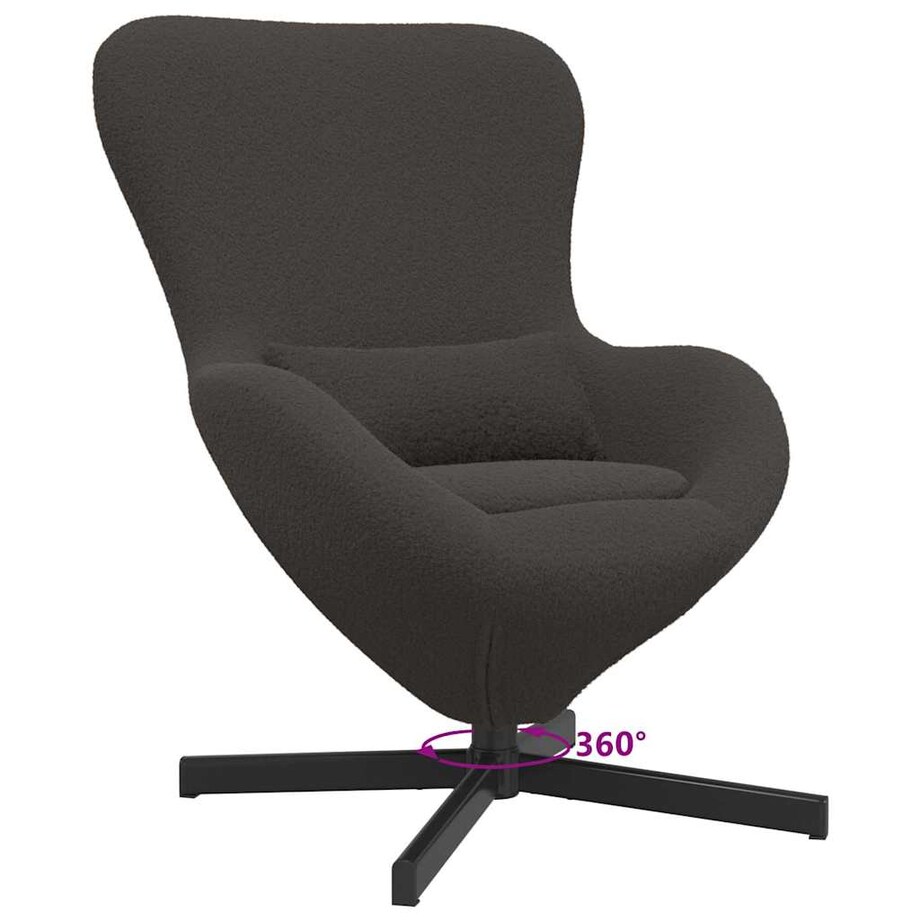 vidaXL Fotel jajo ciemno szary 63 x 73 x 90 cm