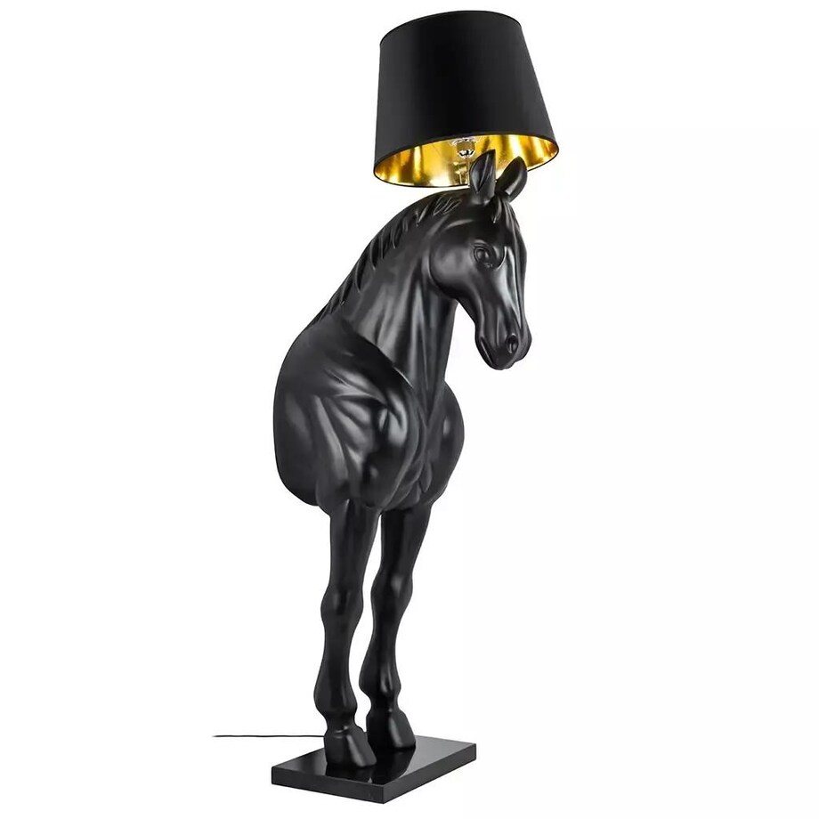 Sypialniana lampa podłogowa Horse M czarny koń nowoczesny