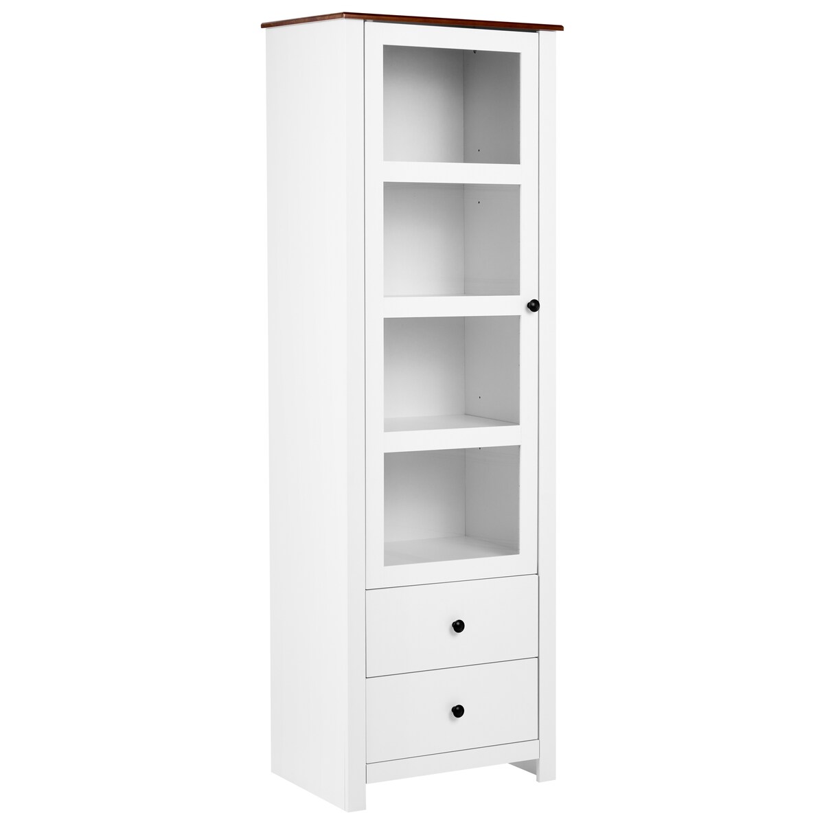 Witryna ze szklaną gablotą PIMBA 60 cm Biały