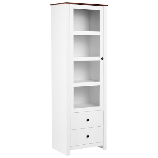 Witryna ze szklaną gablotą PIMBA 60 cm Biały