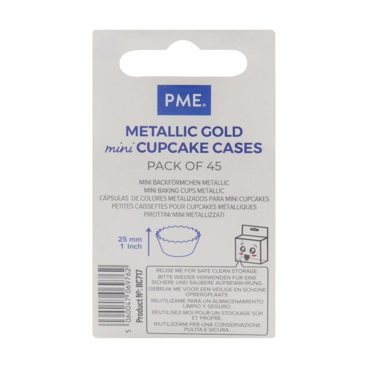 PME Metaliczne mini papilotki na muffinki (45 sztuk) złoty