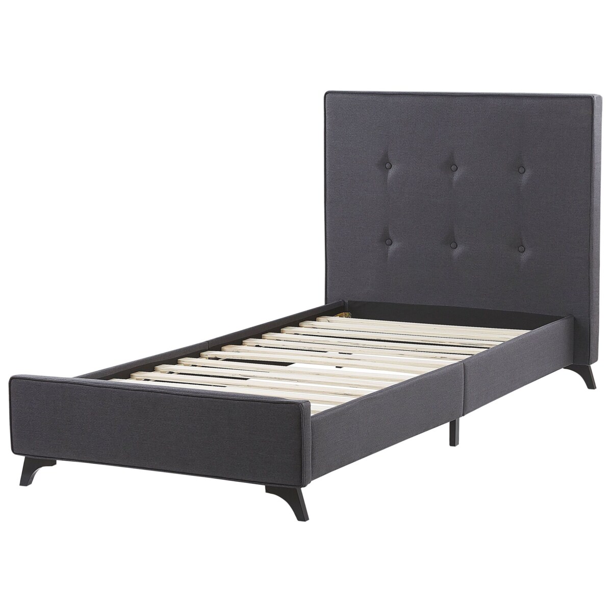 Łóżko tapicerowane 90 x 200 cm szare AMBASSADOR