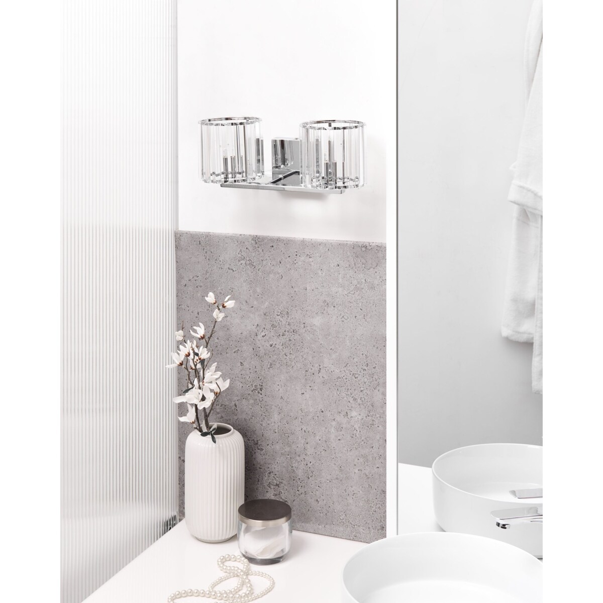 Lampa ścienna LOURIDO Metal Srebrny