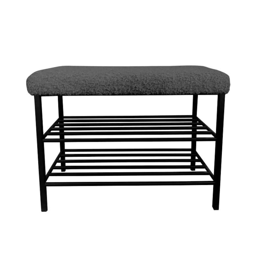 Stojak na buty z siedziskiem GAJA ROLF-7 czarny/grafitowy