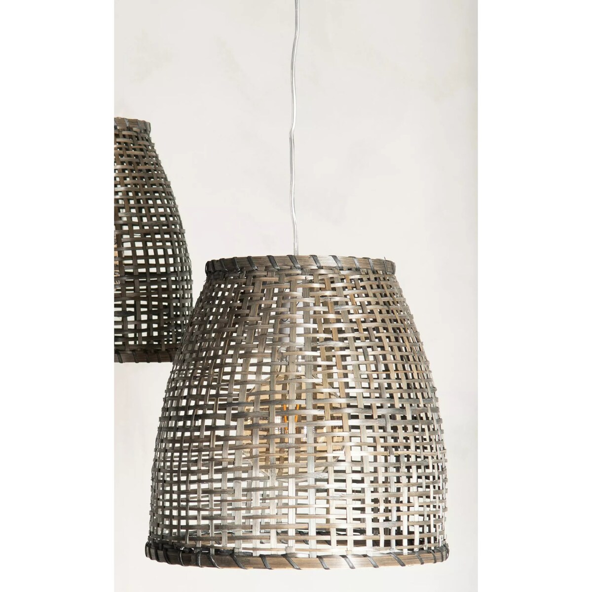 KLOSZ ABAŻUR DO LAMPY WISZĄCEJ SUFITOWEJ 34cm boho drewniany E27