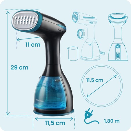 Parownica do ubrań Berdsen 1500W Steamer Żelazko parowe regulacja pary 32g/min