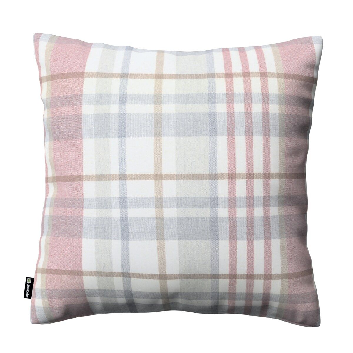 Poszewka Kinga na poduszkę 43x43 kratka czerwono-szary melanż