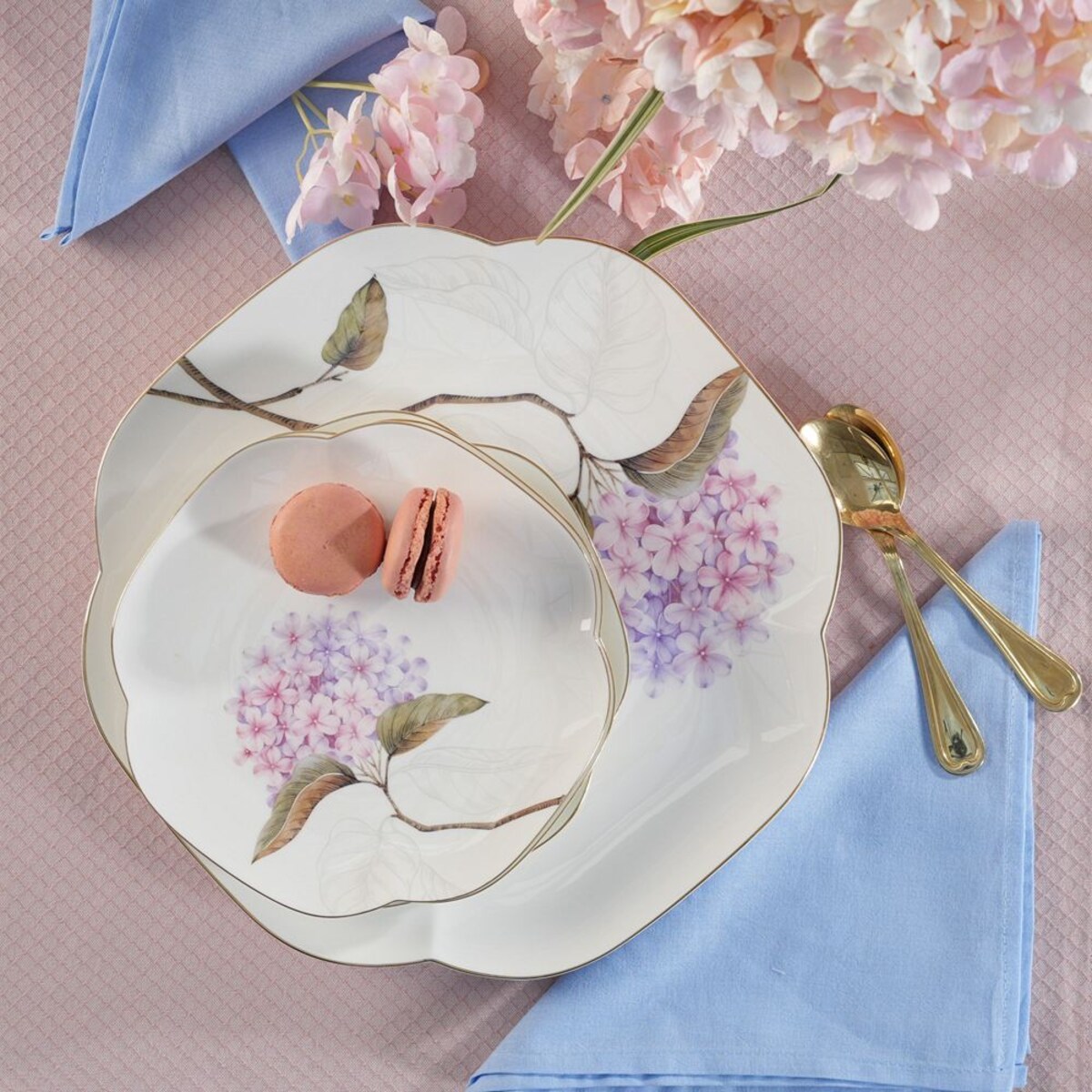 VILLA ITALIA Talerz do ciasta porcelanowy 25 x 25 cm MAGIC BLOOMS