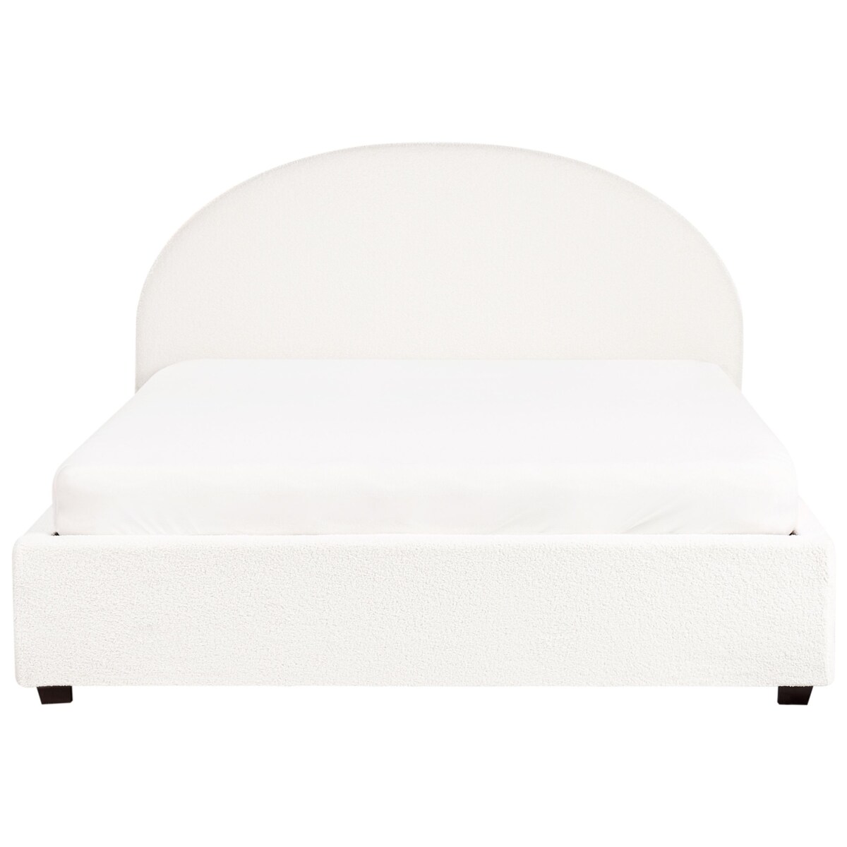 Łóżko z pojemnikiem boucle 160 x 200 cm złamana biel VAUCLUSE