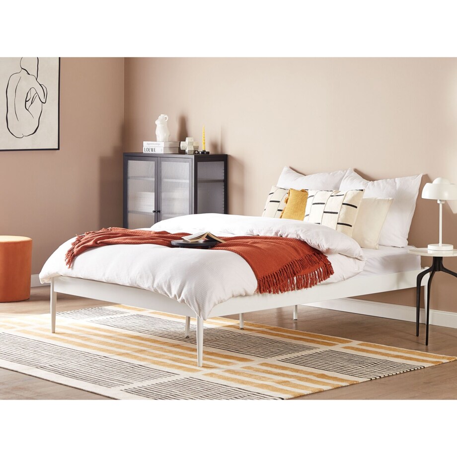 Łóżko metalowe 140 x 200 cm białe VAURS