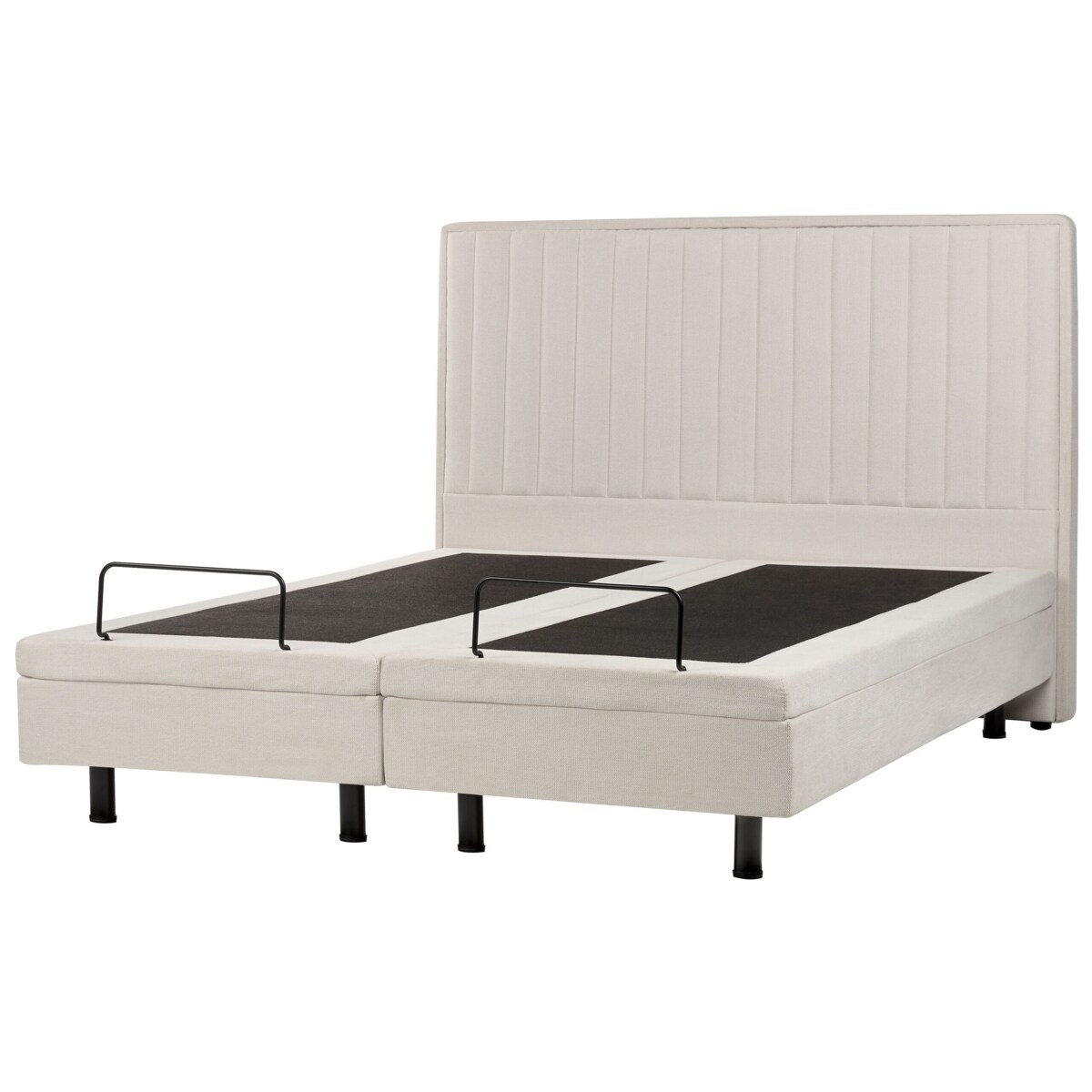 Łóżko regulowane tapicerowane 160 x 200 cm beżowe DUKE II