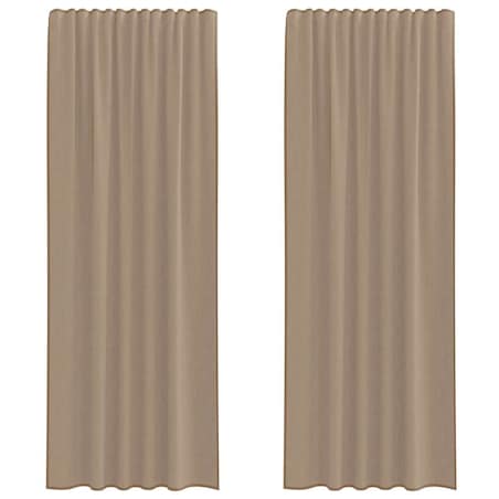 vidaXL Zasłony woalowe z kieszeniami na drążek 2 szt. Jasnobrązowe