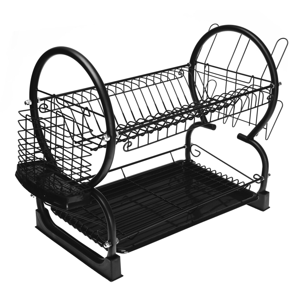 Suszarka do naczyń dwupoziomowa czarna 56x25x38cm KINGHOFF