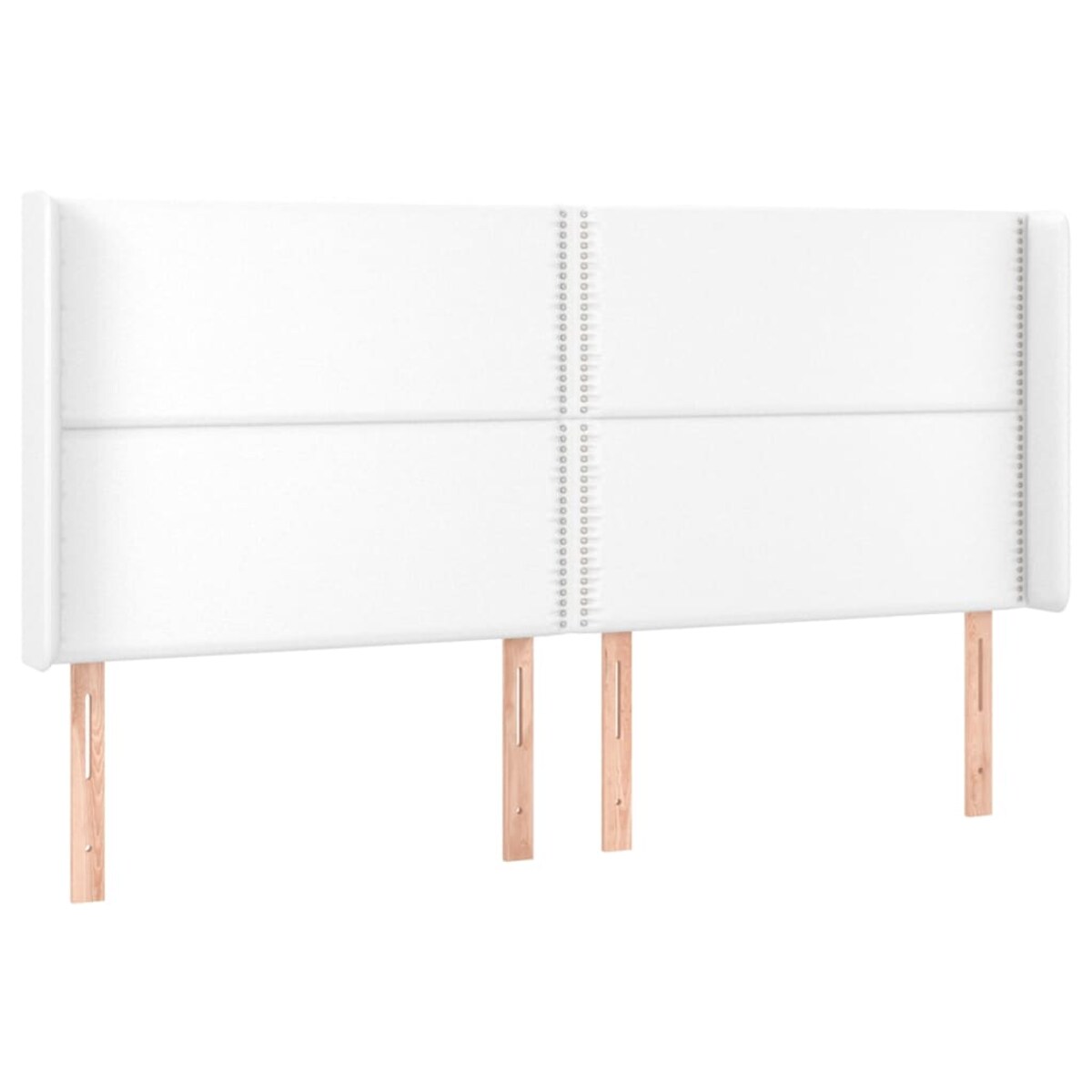 vidaXL Zagłówek uszak, biały, 203x16x118/128 cm, sztuczna skóra