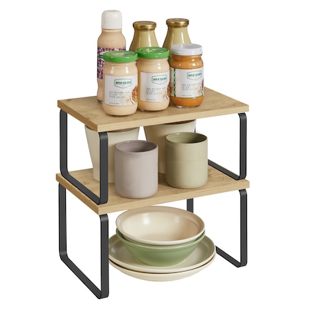 Półki Kuchenne 2 Szt w nowoczesnym stylu dąb artisan, czarny