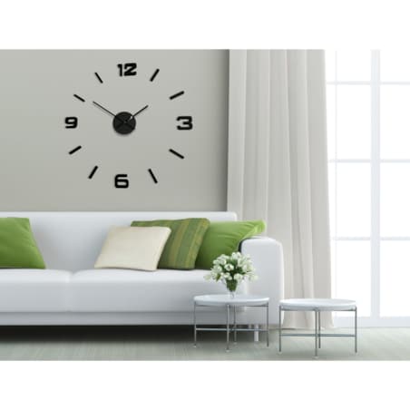 Naklejany zegar ścienny drewniany EKO 75cm