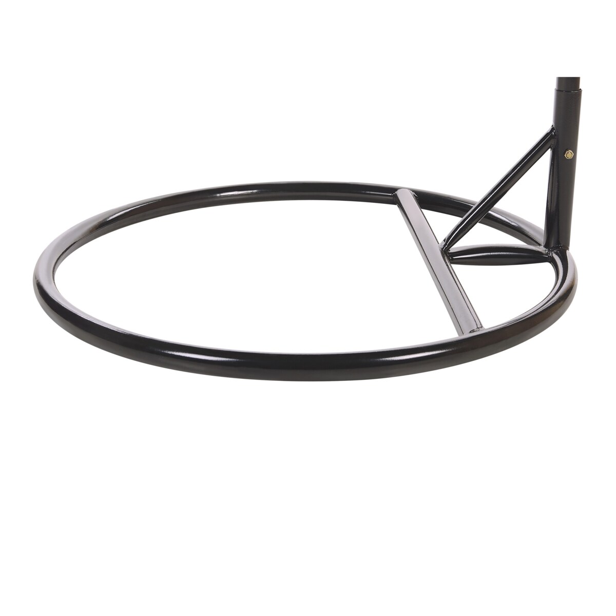 Fotel wiszący ze stojakiem z technorattanu szary PINETO