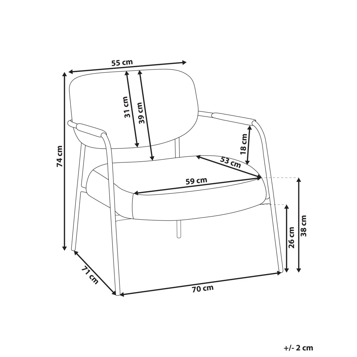 Fotel AUSVIKA Czarny/ biały