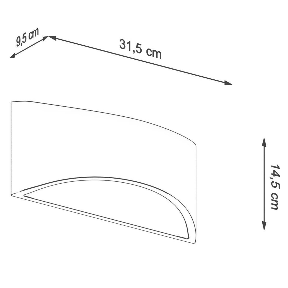 Kinkiet lakierowany VIXEN biały połysk