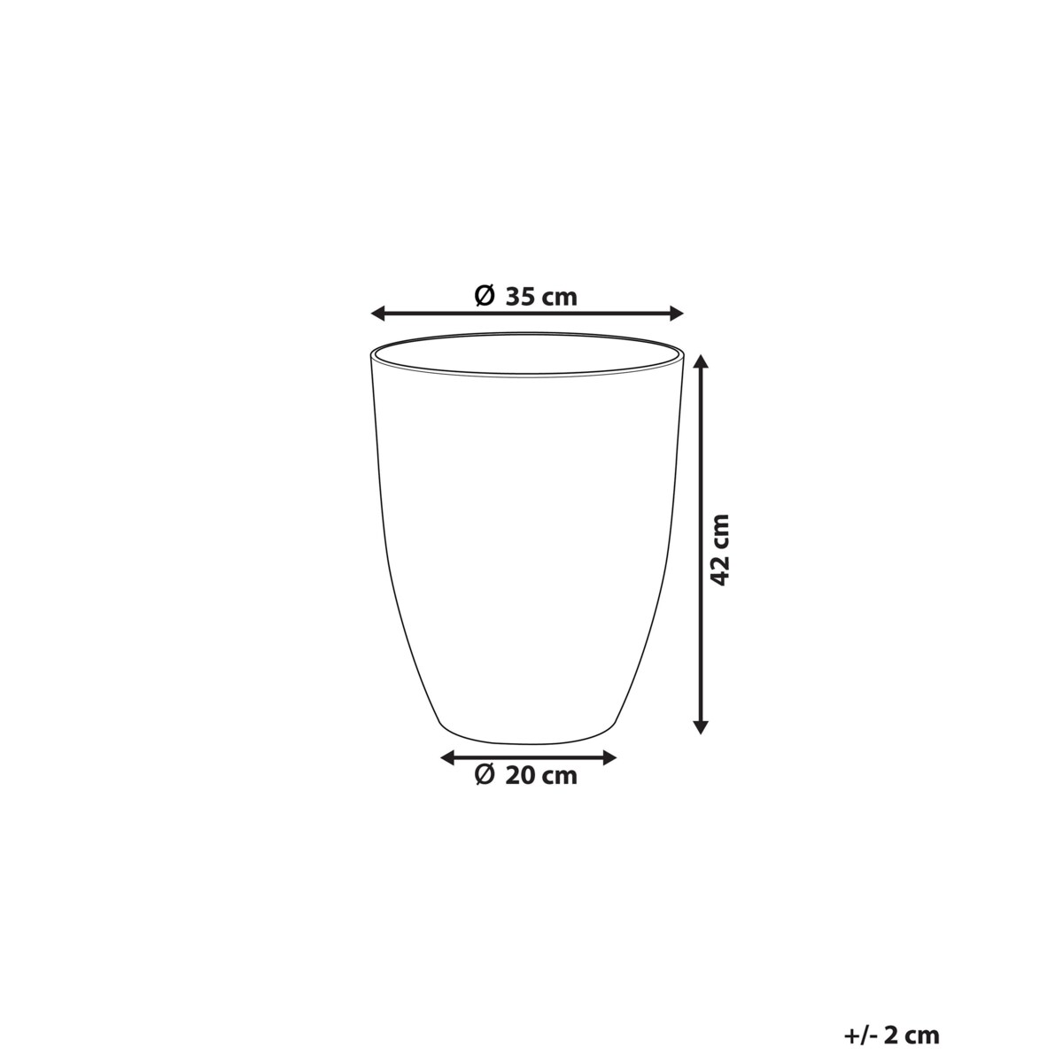 Doniczka CROTON Kamień 35 cm Złamana biel