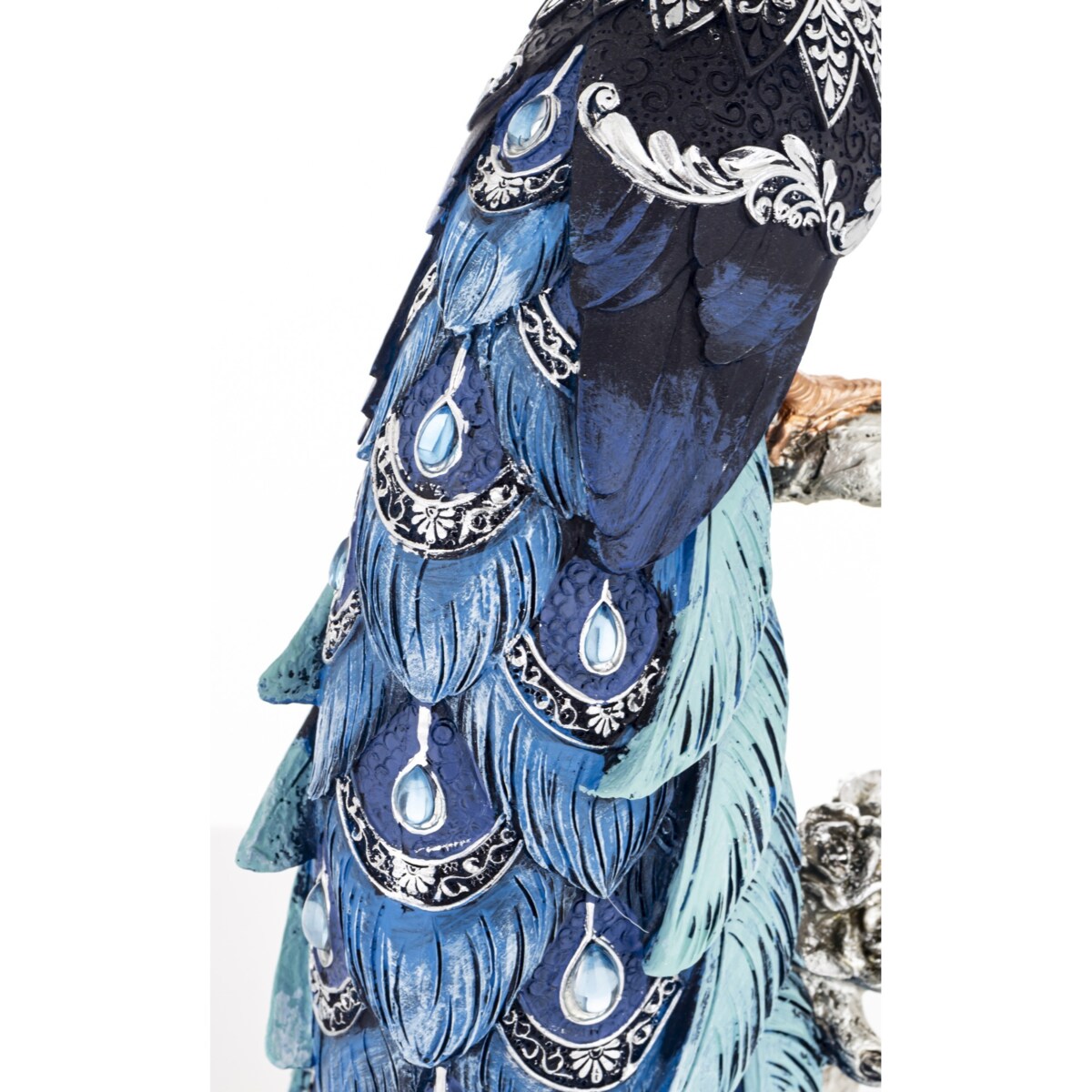 Dekoracja - Paw 40x20x12,5 cm ZAMPA-3 niebieski