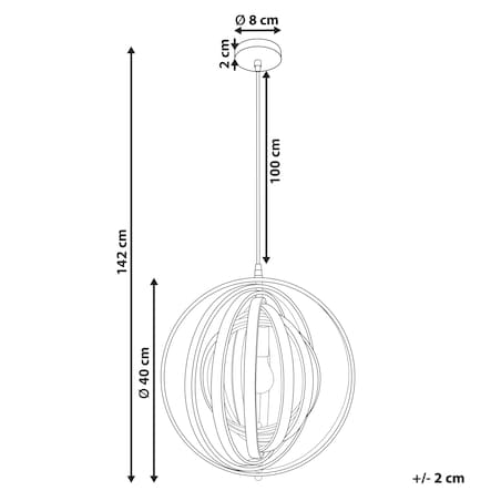 Lampa wisząca MURRELL Drewno topolowe Czarny