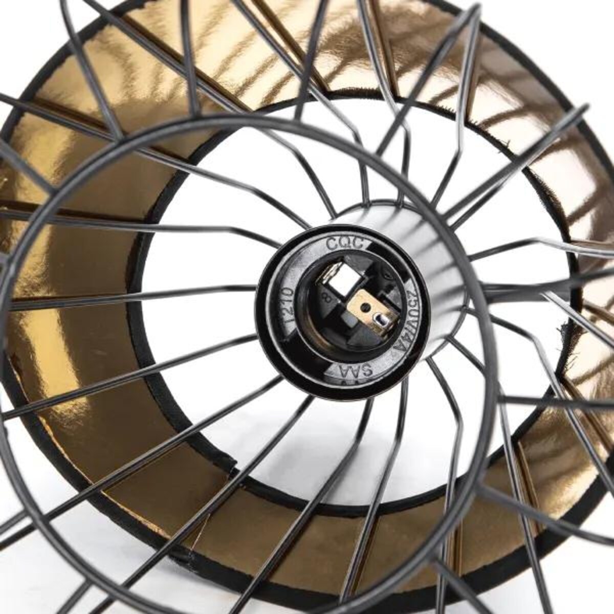 lampa wisząca z metalowy siatkowany klosz z tkaniną e27 czarna